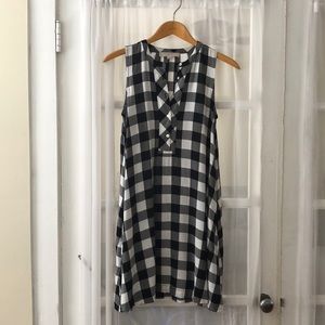 Ann Taylor Loft. Black and white checkered dress.